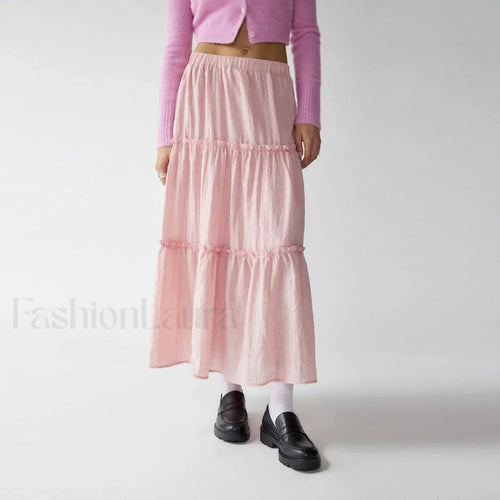 Tiered Flowy Maxi Beach Skirt