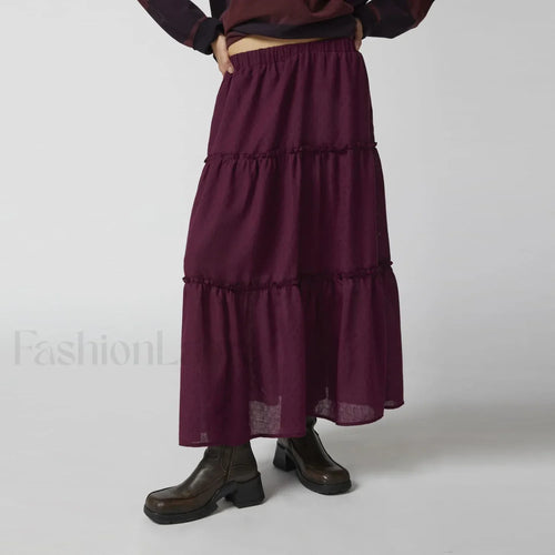 Tiered Flowy Maxi Beach Skirt