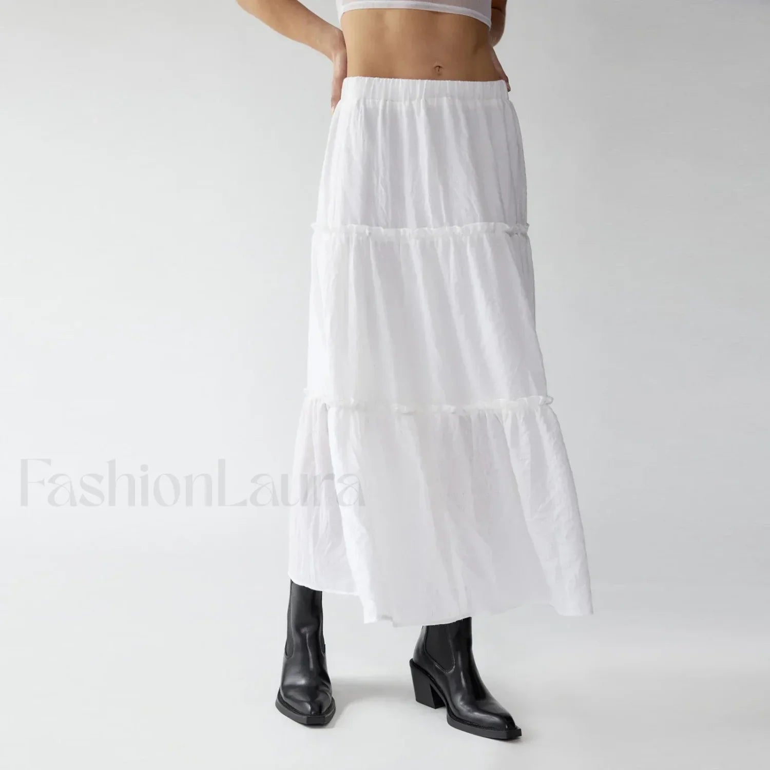 Tiered Flowy Maxi Beach Skirt