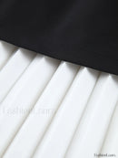 Two Tone Pleated Long Skirt