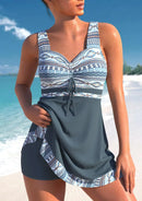 Women's Athletic Two-Piece Swimsuit Set – Sleeveless Swim Top & Shorts