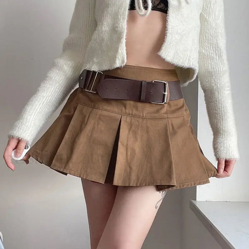 Vintage Pleated College Mini Skirt