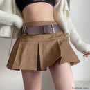 Vintage Pleated College Mini Skirt
