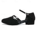 Womens Black Suede Dance Shoes Low Heel – Professional Ballroom Shoes