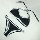 Delia® | Black And White Bandeau Bikini