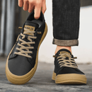 Men’s White Lace-Up Leather Sneakers – Classic Casual Comfort Shoes