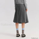 Woolen Pleated A-Line Skirt