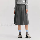 Woolen Pleated A-Line Skirt